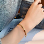 Load image into Gallery viewer, Cuff Bamboo Bangle Stackable Bracelets