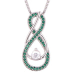 Load image into Gallery viewer, Emerald Green Infinity Birthstone Necklace - May Gemstone