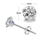 Load image into Gallery viewer, Sterling Silver Cubic Zirconia Stud Earrings