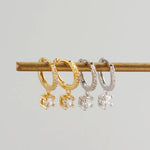 Load image into Gallery viewer, Gold Plated Drop Huggie Hoop Earrings