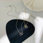 Load image into Gallery viewer, Double Heart Gold Plated Pendant Necklace