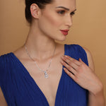 Load image into Gallery viewer, Blue Aquamarine Infinity Birthstone Necklace - March Gemstone