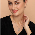 Load image into Gallery viewer, Clear Diamond Infinity Birthstone Necklace - April Gemstone