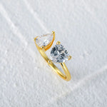 Load image into Gallery viewer, Sterling Silver Gilded Heart Ring - Adjustable in Gold Plated