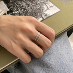 Load image into Gallery viewer, Minimalist 925 Sterling Silver 18k Gold Plated And Silver Color - Hollow Out Open Rings