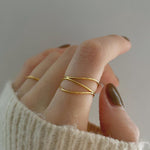 Load image into Gallery viewer, Chic 18K Gold Plated Triple Wire Wrap Engagement Ring