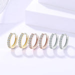 Load image into Gallery viewer, Sterling Silver Micro Pave CZ Huggie Hoop Earrings