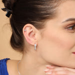 Load image into Gallery viewer, Moissanite Hoop Earrings in Silver – Elegant Jewelry for Every Occasion