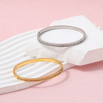 Load image into Gallery viewer, Zirconia Bangle Bracelet - Silver & Gold Plated