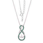 Load image into Gallery viewer, Emerald Green Infinity Birthstone Necklace - May Gemstone