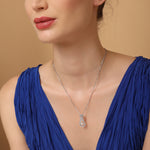 Load image into Gallery viewer, Blue Aquamarine Infinity Birthstone Necklace - March Gemstone