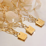 Load image into Gallery viewer, Good Luck Square Pendant Anklet - 18K Gold Plated Jewelry