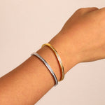 Load image into Gallery viewer, Zirconia Bangle Bracelet - Silver & Gold Plated