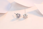 Load image into Gallery viewer, Karat Crown-Shaped Zircon Stud Earrings - Silver Plated