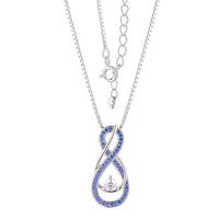 December Birthstone Necklace for Women — Turquoise Blue Infinity Pendant, 925 Sterling Silver flat lay
