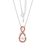 Load image into Gallery viewer, Garnet Red Infinity Birthstone Necklace - January Gemstone