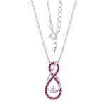 Load image into Gallery viewer, Ruby Red Infinity Birthstone Necklace - July Gemstone