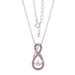 Load image into Gallery viewer, Alexandrite Lavender Infinity Birthstone Necklace Silver - June Gemstone