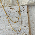 Load image into Gallery viewer, 18K Gold Plated Double-Row Snake Chain Necklace