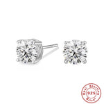 Load image into Gallery viewer, 925 Sterling Silver Zirconia Round Studs Earrings