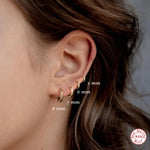 Load image into Gallery viewer, 925 Sterling Silver Minimalist Huggie Earrings in Silver