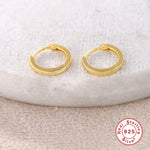 Load image into Gallery viewer, 925 Sterling Silver Simple Hoop Earrings in Gold Plating
