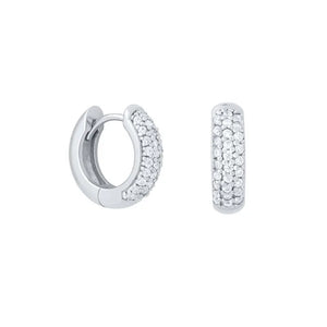 Diamond-Cut Huggie Hoop Earrings for Women — 925 Sterling Silver, Hypoallergenic