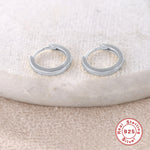 Load image into Gallery viewer, 925 Sterling Silver Simple Hoop Earrings in Classic Silver