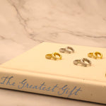 Load image into Gallery viewer, 925 Sterling Silver Hoop Huggie Dimond Earring in Gold Plated