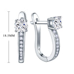 Load image into Gallery viewer, Moissanite hoop earrings in silver with 18.5mm height measurement