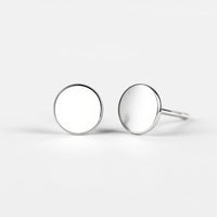 Flat back stud earrings in 925 sterling silver with smooth flat disc back for sensitive ears