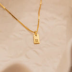 Load image into Gallery viewer, 18K Gold Custom Initial Tag Necklace