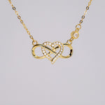 Load image into Gallery viewer, 18K Gold Plated Micro Pave Heart Infinity Pendant Necklace