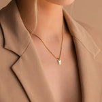 Load image into Gallery viewer, 18K Gold Custom Initial Tag Necklace