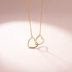 Load image into Gallery viewer, Double Love Heart: Dainty Gold Plated