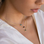 Load image into Gallery viewer, Dainty Baguette Birthstone CZ Charm Necklace