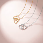 Load image into Gallery viewer, Double Love Heart: Dainty Gold Plated