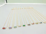Load image into Gallery viewer, Dainty Baguette Birthstone CZ Charm Necklace