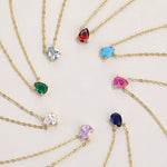 Load image into Gallery viewer, Garnet Water Drop Pendant Necklace