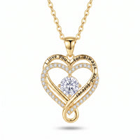 Love Knot Heart Necklace โ 18K gold-tone, white background