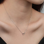 Load image into Gallery viewer, Dainty Circle Heart Necklace