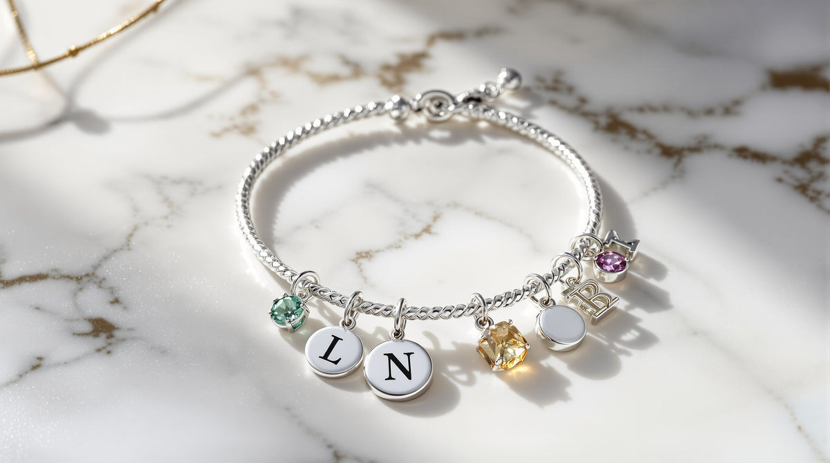 Sterling silver charm bracelet with best friend, 15 birthday and telephone charm Bell Telephone Company Charm Bracelet With Twelve Charms  main image 2
