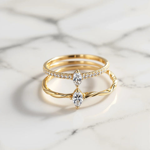 Best stacking rings for women 2026 — gold dainty bands, CZ pave, marquise and open band styles