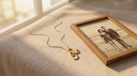 Gold heart initial necklace as a class reunion gift