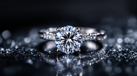Brilliant-cut cubic zirconia ring, 925 sterling silver with 18K gold plating