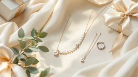 Jewelry gift ideas for grandmother - pearl necklace, birthstone pendant, adjustable ring