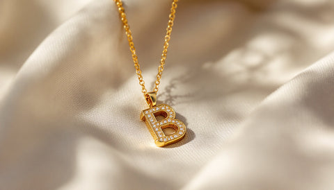 Initial Tag Necklace in 925 sterling silver with 18K gold plating