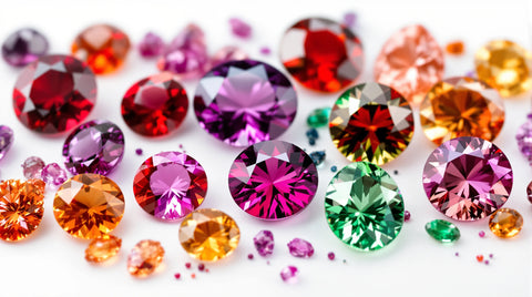 Collection of garnet varieties: almandine, pyrope, rhodolite, spessartite, tsavorite for buying guide