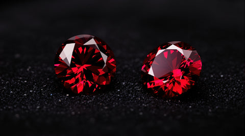 Red garnet vs red spinel gemstones side by side comparison