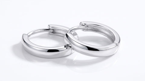 925 sterling silver hoop earrings freshly polished and gleaming